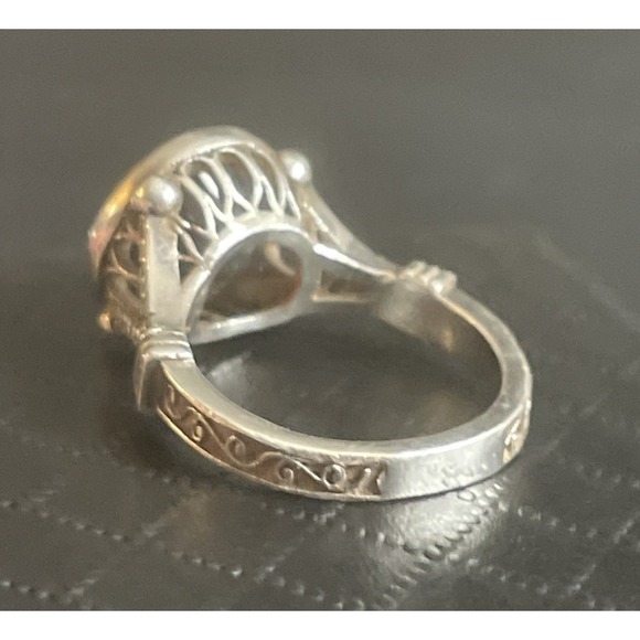 925 Garnet Modernist Ring Size 6 Sterling Silver Womens Birthstone Bezel Set - Picture 7 of 16